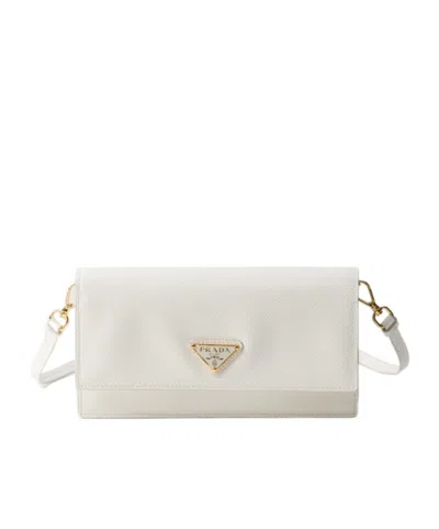 PRADA MINI SAFFIANO LOGO FLIP SHOULDER BAG