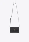 Prada Mini Saffiano Shoulder Bag In Black