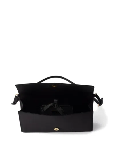 Prada Mini Satin Shoulder Bag In Black