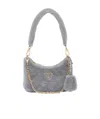Prada Re-edition 2005 Shearling Shoulder Bag In Cornflower