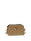 Prada Hammered Leather Crossbody Bags In Brown