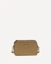 Prada Textured Leather Crossbody Bag In Brown