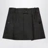 Prada Wool Mini Skirt With Vichy-pattern In Black