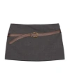 Prada 3d Printed-belt Mini Skirt In Slate Grey