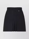 Prada Mini Skirt With Belt Loops And Pleats