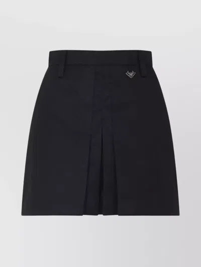 Prada Mini Skirt With Belt Loops And Pleats