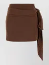 Prada Minigonna In Crepe Marrone  Donna