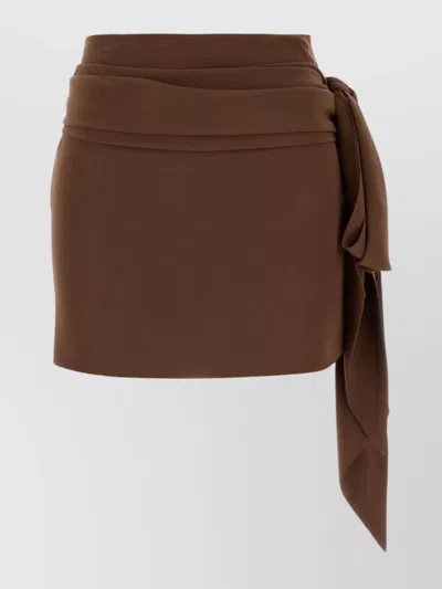 Prada Brown Crepe Mini Skirt