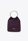 Prada Mini Suede Bucket Bag In Purple