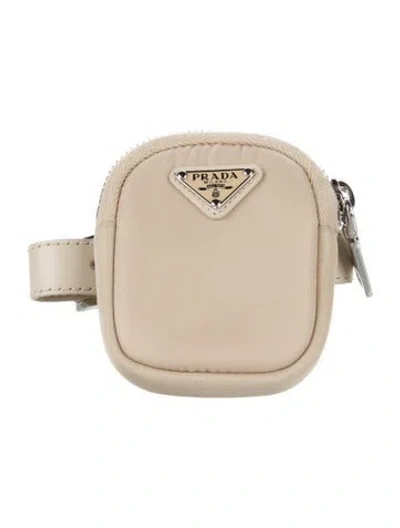 Pre-owned Prada Mini Tessuto Ankle Pouch In Neutral