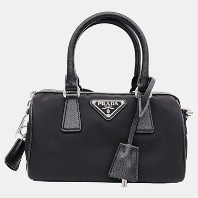 Pre-owned Prada Mini Tote And Shoulder Bag (1bb846) In Black