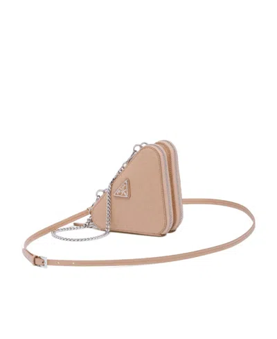 Prada Mini Triangle Crossbody Bag In Pink