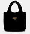 Prada Mini Velvet Top-handle Bag In Black