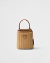 Prada Mini Wicker And Leather  Panier Bag In Natural