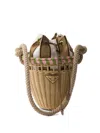 Prada Wicker Mini Bucket Bag
