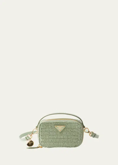 Prada Mini Zip Crossbody Bag In Green