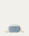 Prada Mini Zip Saffiano Leather Crossbody Bag In Blue