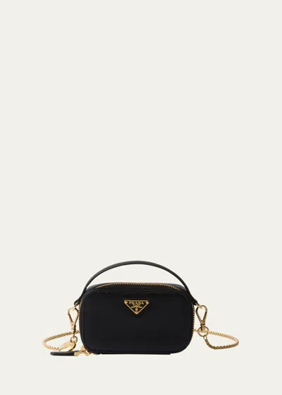 Prada Saffiano-leather Triangle-logo Mini Bag In Nero