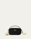 Prada Saffiano-leather Triangle-logo Mini Bag In Nero