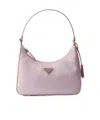 Prada Mini Re-nylon And Leather Re-edition 2005 Shoulder Bag In Purple
