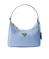 Prada Mini Re-nylon And Leather Re-edition 2005 Shoulder Bag In Light Blue
