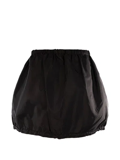 Prada Mini Zip-up Bubble-hem Skirt In Black