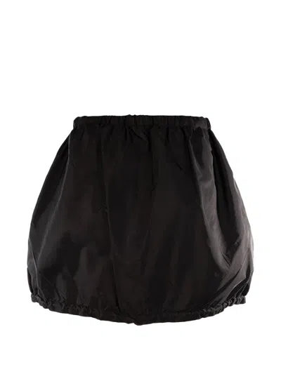 Prada Mini Zip-up Bubble-hem Skirt In Black