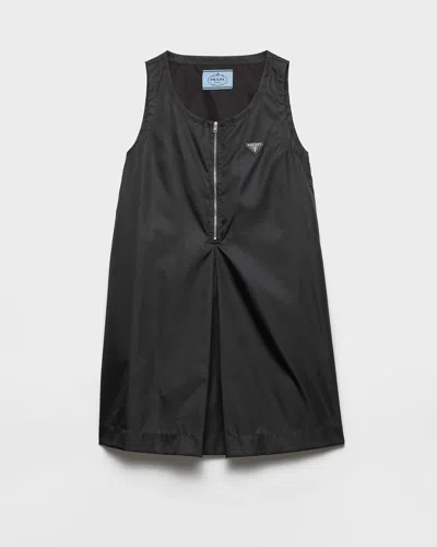 Prada Re-nylon Mini-dress In Black