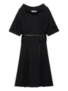 Prada Minikleid Mit Kurzen Ärmeln In Black
