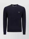 Prada Minimalistic Logo Wool Sweater In Blue