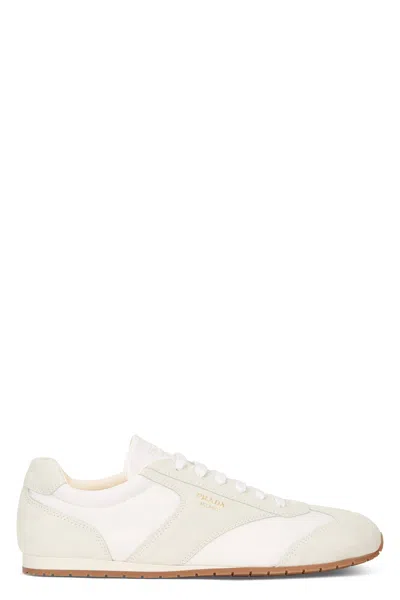Prada Minimalistic Low-top Sneakers For Men In White
