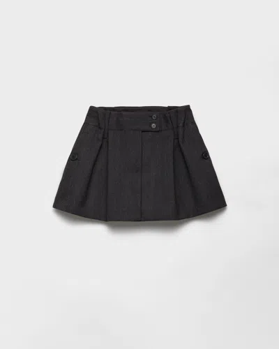 Prada Chevron Wool Mini Skirt In Multi