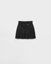 Prada Black Re-nylon Mini Skirt In Black