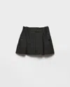 Prada Wool Mini Skirt With Vichy-pattern In Multi