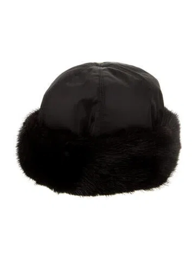 Pre-owned Prada Mink Bucket Hat In Black