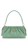 Prada Mint Green Nappa Leather Handbag In Black