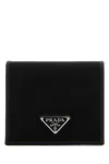 Prada Black Fabric Wallet In Black