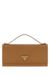 Prada Camel Leather Wallet In Brown