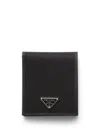 Prada Mens Black Re-nylon Recycled-nylon And Leather Wallet In Black