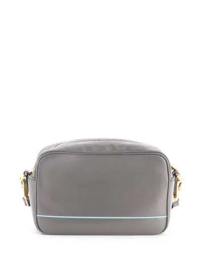 Pre-owned Prada Mirage Camera Bag Leather Small Crossbody Bag In Grey
