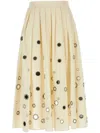 Prada Gonna In Cotone Crema Donna In Neutrals