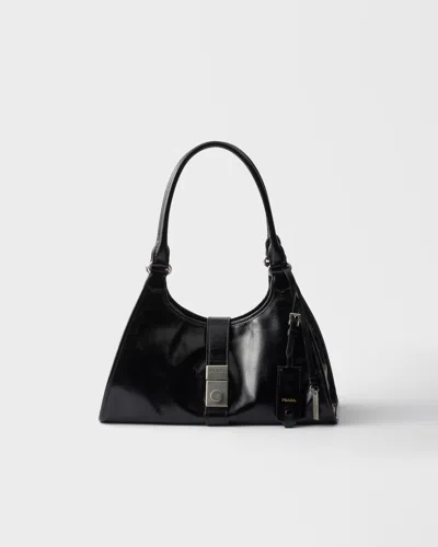 Prada Mittelgrosse Tote Bag Aus Leder In Black