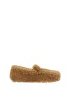 Prada Triangle Logo Shearling Loafers