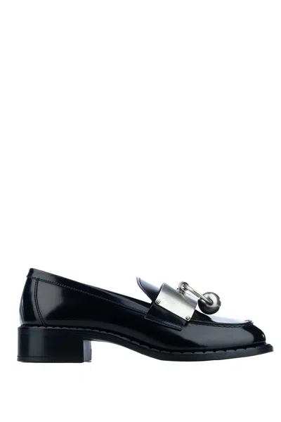 Prada Brushed Leather Loafers In Black
