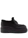 Prada Brushed Leather Loafers In Animal Print