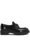 PRADA PRADA BRUSHED LEATHER LOAFERS