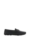 Prada Enamel-triangle-logo Suede Loafers