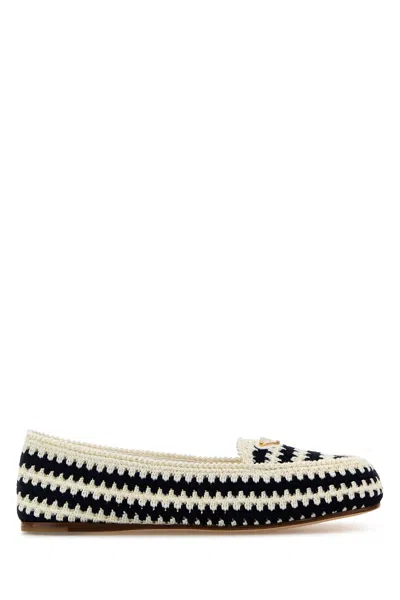 Prada Mocassini In Crochet Ricamato  Donna