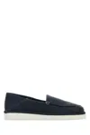 Prada Mocassini In Pelle Blu Uomo
