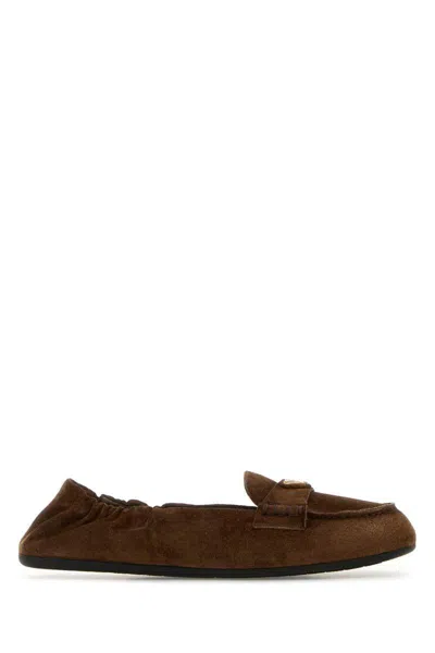 Prada Moccasters In Brown